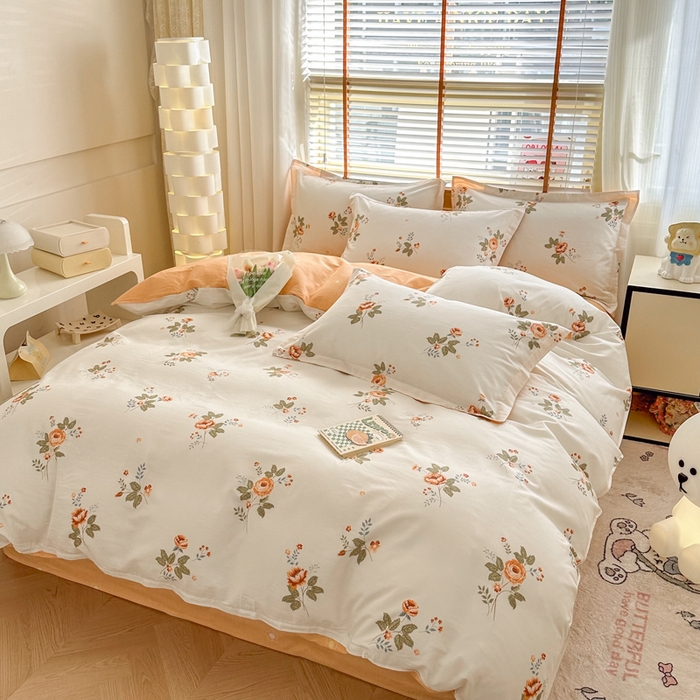 91家纺网 家纺一手货源 找家纺  （提供买家秀 爆款花型 不断货）2025新款单被套全棉印花单被套小清新简约系列单被套 安娜花园