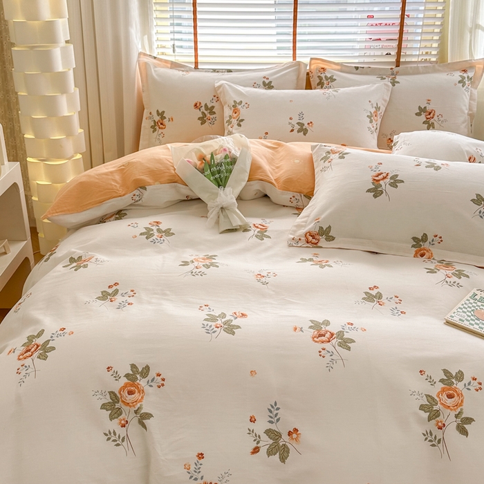 91家纺网 家纺一手货源 找家纺  （提供买家秀 爆款花型 不断货）2025新款单被套全棉印花单被套小清新简约系列单被套 安娜花园