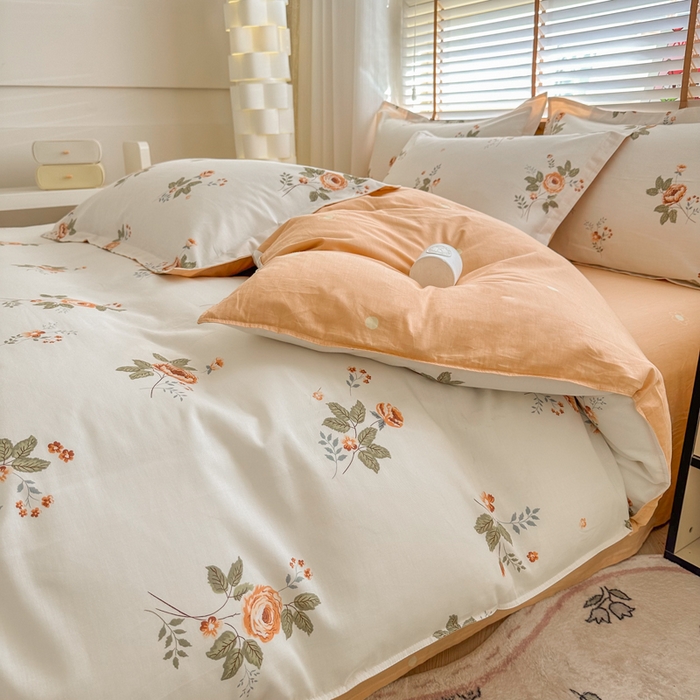 91家纺网 家纺一手货源 找家纺  （提供买家秀 爆款花型 不断货）2025新款单被套全棉印花单被套小清新简约系列单被套 安娜花园