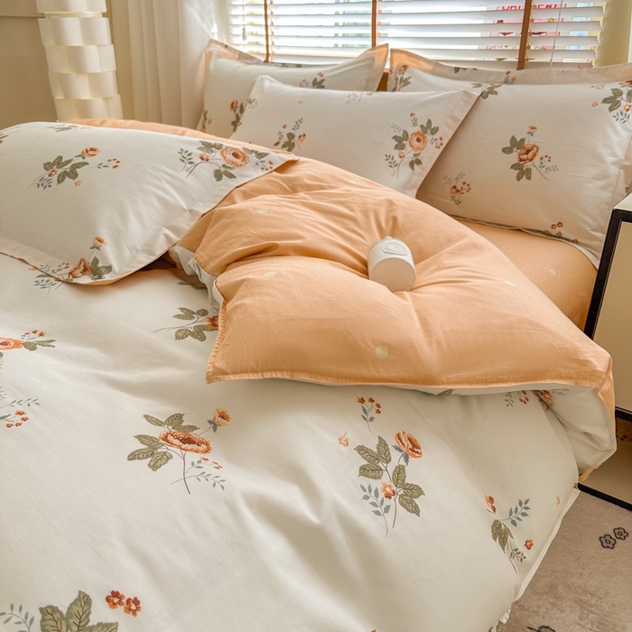 91家纺网 家纺一手货源 找家纺  （提供买家秀 爆款花型 不断货）2025新款单被套全棉印花单被套小清新简约系列单被套 安娜花园