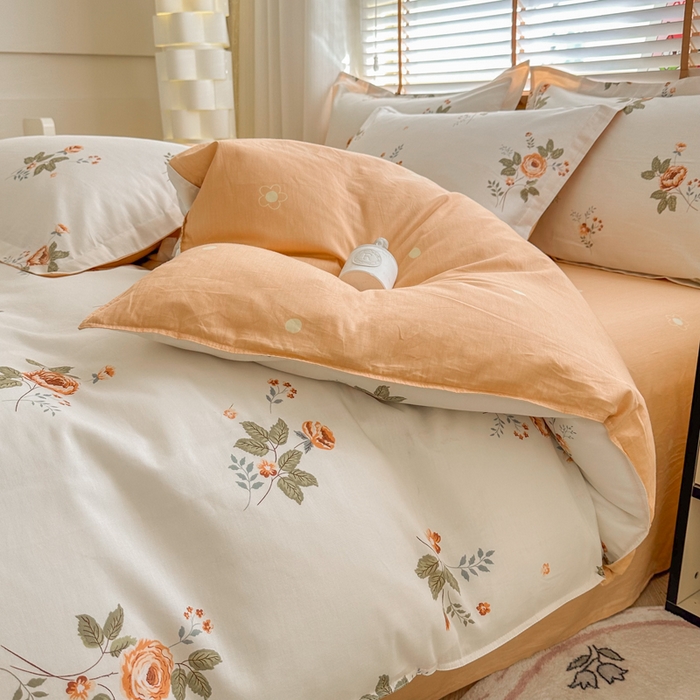 91家纺网 家纺一手货源 找家纺  （提供买家秀 爆款花型 不断货）2025新款单被套全棉印花单被套小清新简约系列单被套 安娜花园