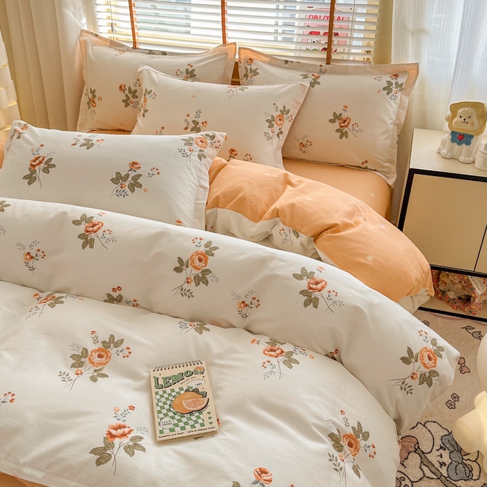 91家纺网 家纺一手货源 找家纺  （提供买家秀 爆款花型 不断货）2025新款单被套全棉印花单被套小清新简约系列单被套 安娜花园