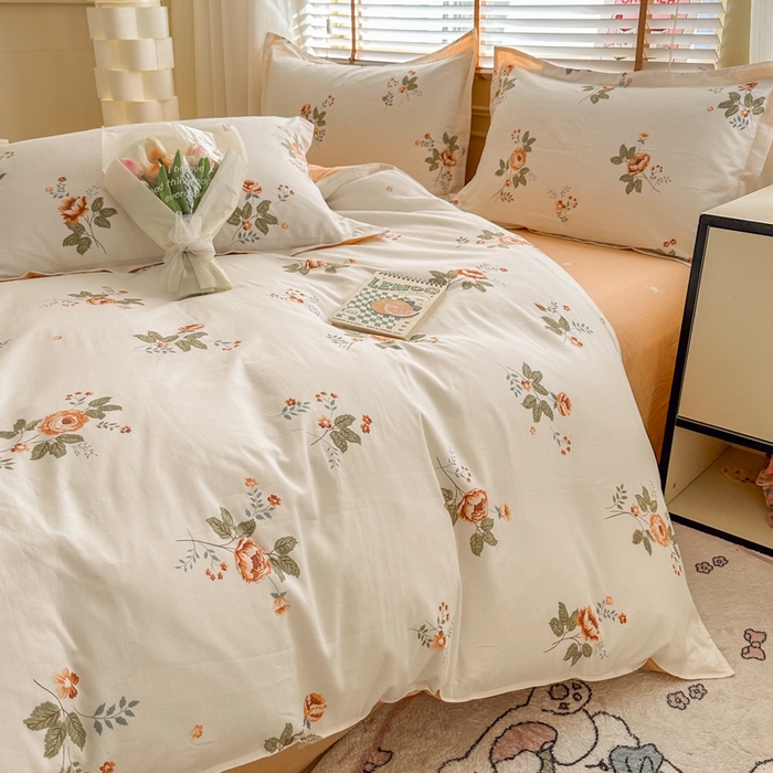 91家纺网 家纺一手货源 找家纺  （提供买家秀 爆款花型 不断货）2025新款单被套全棉印花单被套小清新简约系列单被套 安娜花园