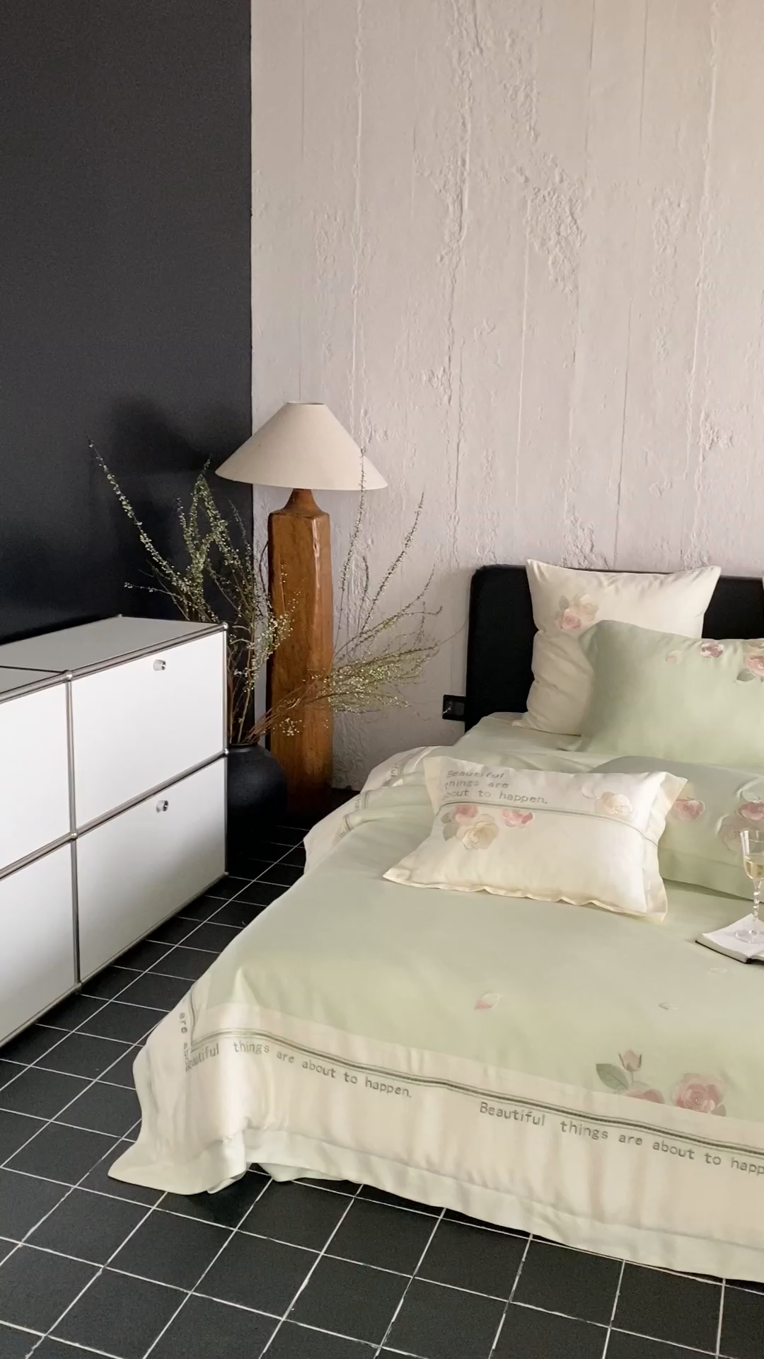 91家纺网 家纺一手货源 找家纺 MIU缪家居 2025新款60支兰精天丝四件套 沁山茶-半夏绿