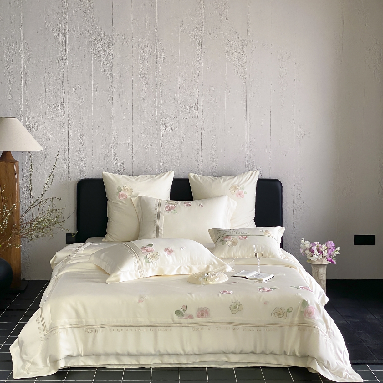 91家纺网 家纺一手货源 找家纺 MIU缪家居 2025新款60支兰精天丝四件套 沁山茶-清雅白