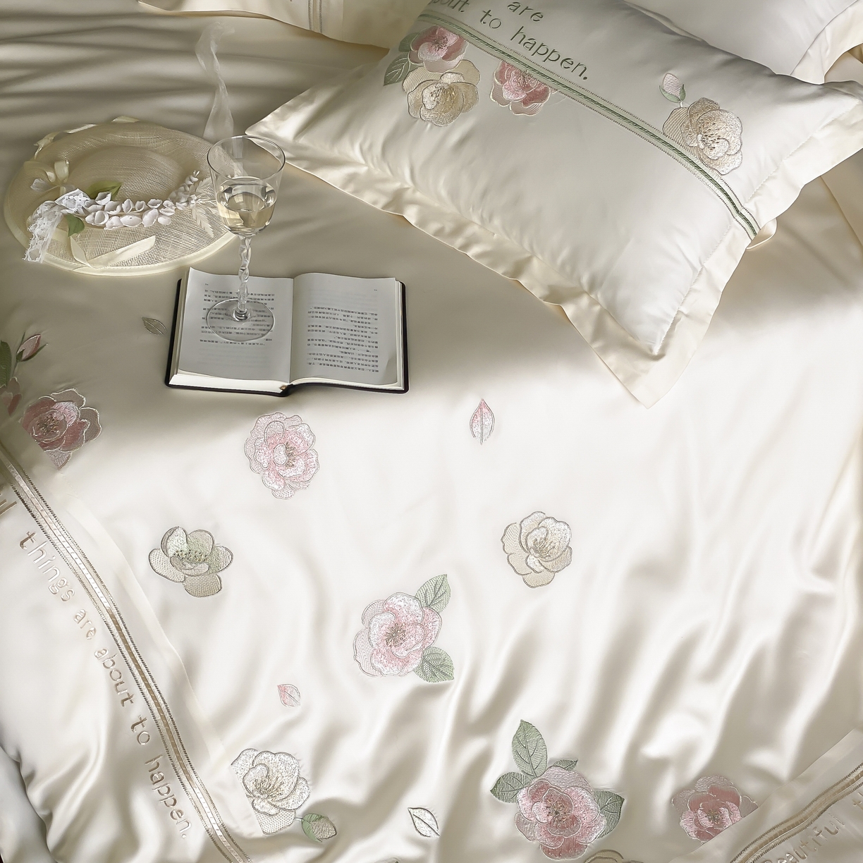 91家纺网 家纺一手货源 找家纺 MIU缪家居 2025新款60支兰精天丝四件套 沁山茶-清雅白