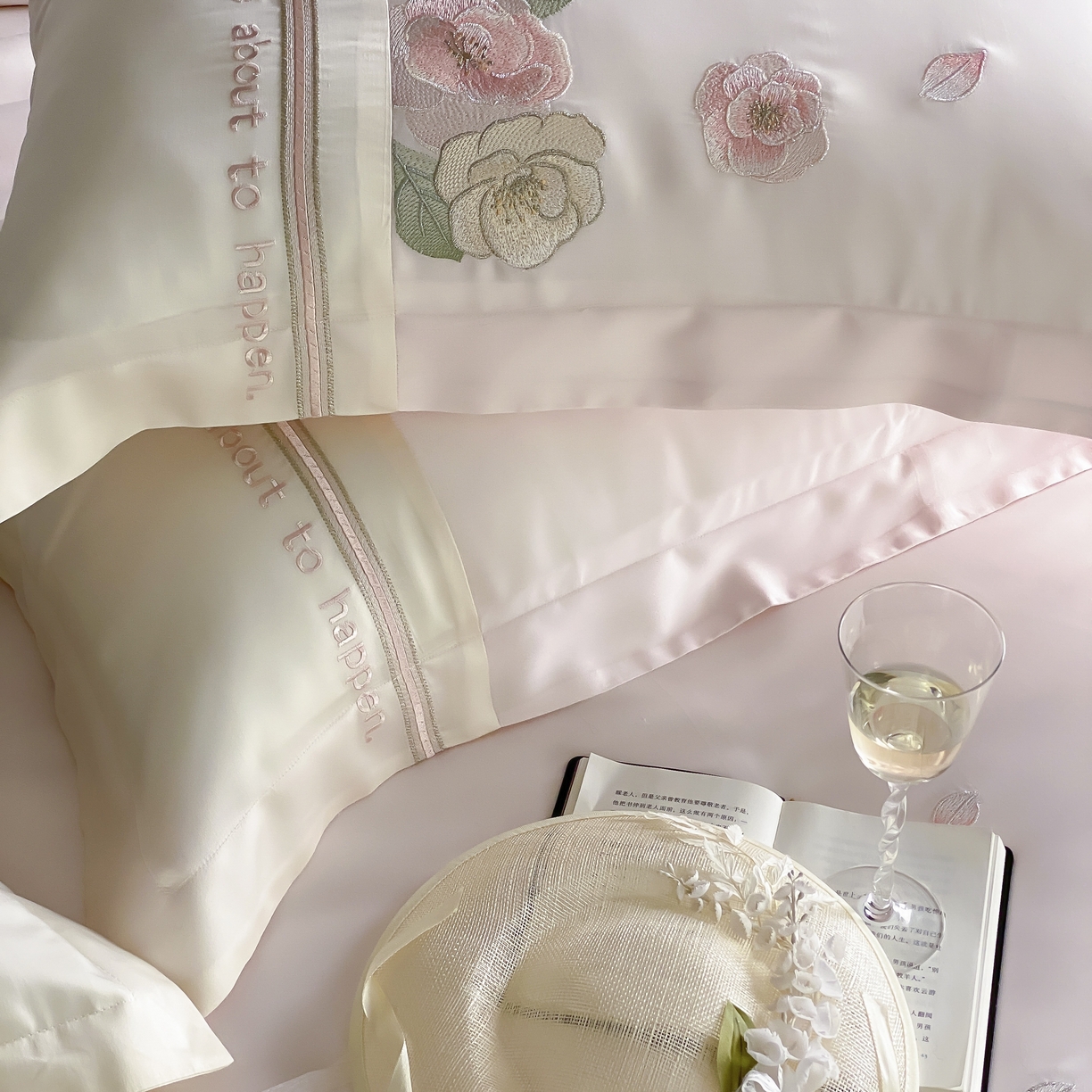 91家纺网 家纺一手货源 找家纺 MIU缪家居 2025新款60支兰精天丝四件套 沁山茶-山茶粉