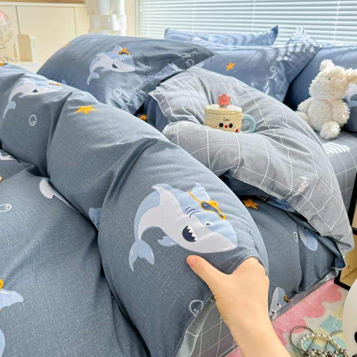 91家纺网 家纺一手货源 找家纺  （提供买家秀 爆款花型 不断货）2025新款单被套全棉印花单被套小清新简约系列单被套 海洋之星