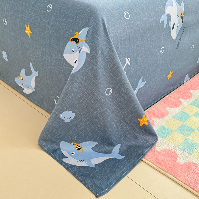 91家纺网 家纺一手货源 找家纺  （提供买家秀 爆款花型 不断货）2025新款单被套全棉印花单被套小清新简约系列单被套 海洋之星