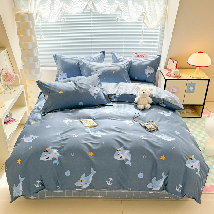 91家纺网 家纺一手货源 找家纺  （提供买家秀 爆款花型 不断货）2025新款单被套全棉印花单被套小清新简约系列单被套 海洋之星