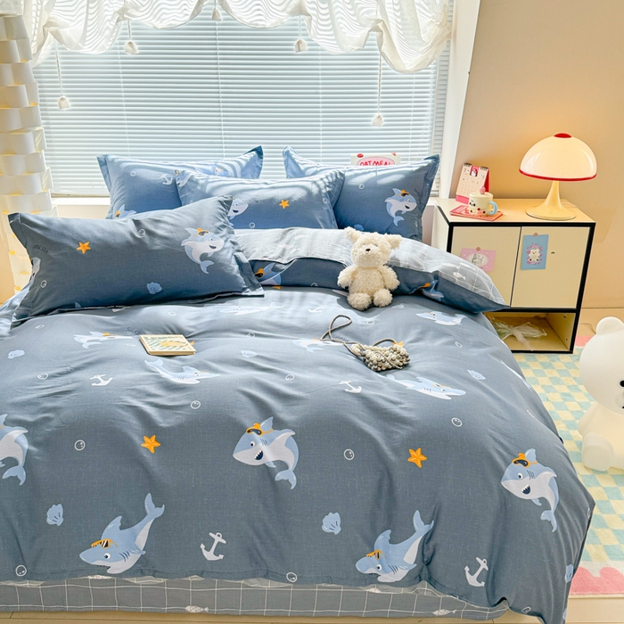 91家纺网 家纺一手货源 找家纺  （提供买家秀 爆款花型 不断货）2025新款单被套全棉印花单被套小清新简约系列单被套 海洋之星