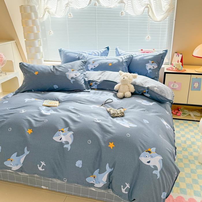 91家纺网 家纺一手货源 找家纺  （提供买家秀 爆款花型 不断货）2025新款单被套全棉印花单被套小清新简约系列单被套 海洋之星