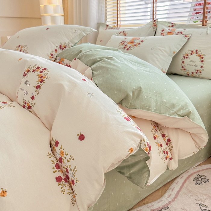  （提供买家秀 爆款花型 不断货）2025新款单被套全棉印花单被套小清新简约系列单被套 花园熊