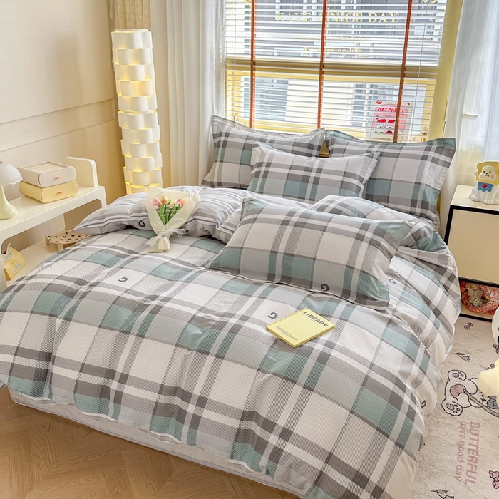 91家纺网 家纺一手货源 找家纺  （提供买家秀 爆款花型 不断货）2025新款单被套全棉印花单被套小清新简约系列单被套 街角咖啡-灰