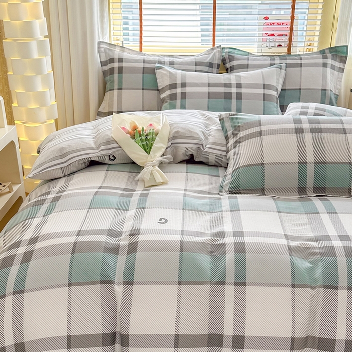 91家纺网 家纺一手货源 找家纺  （提供买家秀 爆款花型 不断货）2025新款单被套全棉印花单被套小清新简约系列单被套 街角咖啡-灰