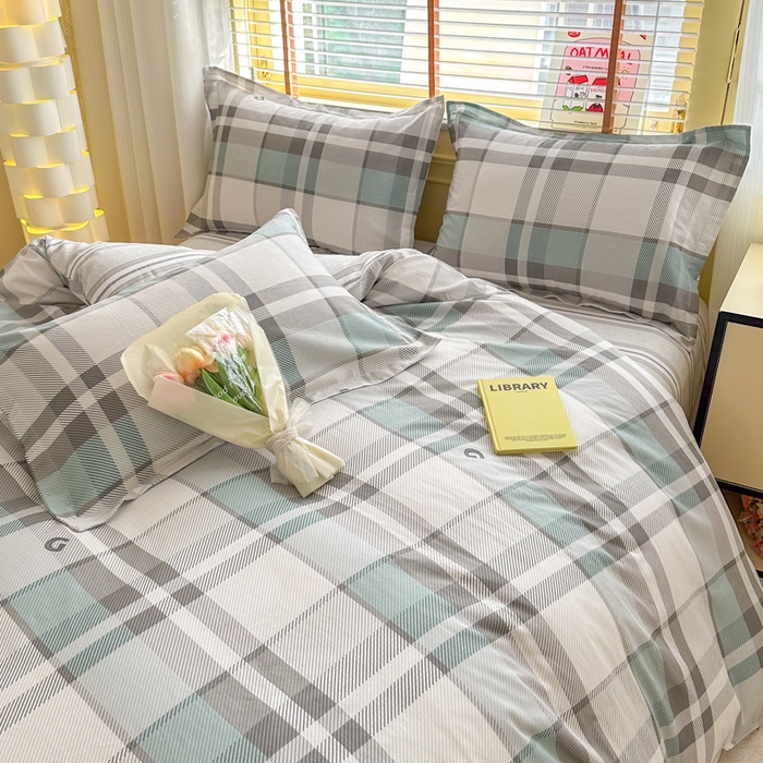 91家纺网 家纺一手货源 找家纺  （提供买家秀 爆款花型 不断货）2025新款单被套全棉印花单被套小清新简约系列单被套 街角咖啡-灰