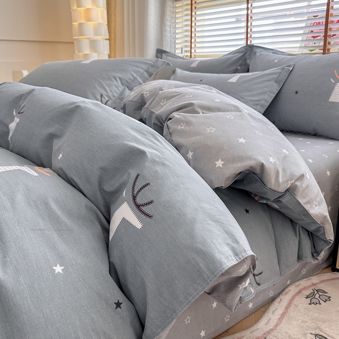  （提供买家秀 爆款花型 不断货）2025新款单被套全棉印花单被套小清新简约系列单被套 林深有鹿