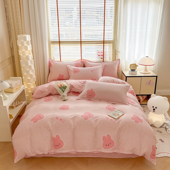 91家纺网 家纺一手货源 找家纺  （提供买家秀 爆款花型 不断货）2025新款单被套全棉印花单被套小清新简约系列单被套 米菲兔