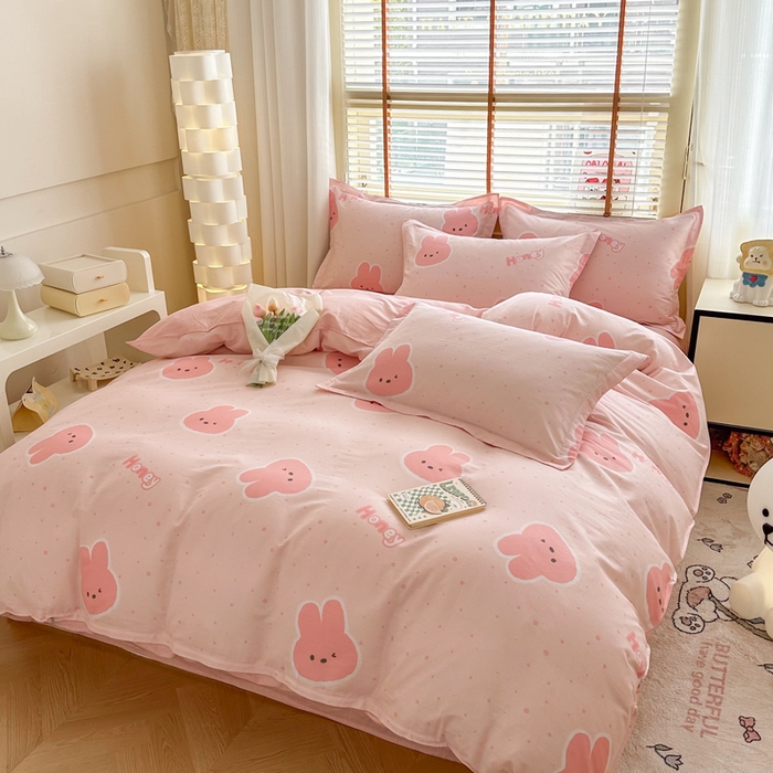 91家纺网 家纺一手货源 找家纺  （提供买家秀 爆款花型 不断货）2025新款单被套全棉印花单被套小清新简约系列单被套 米菲兔