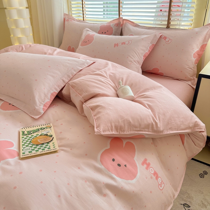 91家纺网 家纺一手货源 找家纺  （提供买家秀 爆款花型 不断货）2025新款单被套全棉印花单被套小清新简约系列单被套 米菲兔