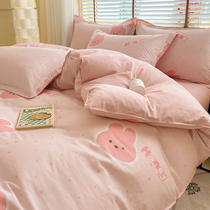 91家纺网 家纺一手货源 找家纺  （提供买家秀 爆款花型 不断货）2025新款单被套全棉印花单被套小清新简约系列单被套 米菲兔