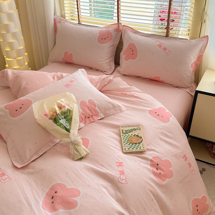 91家纺网 家纺一手货源 找家纺  （提供买家秀 爆款花型 不断货）2025新款单被套全棉印花单被套小清新简约系列单被套 米菲兔