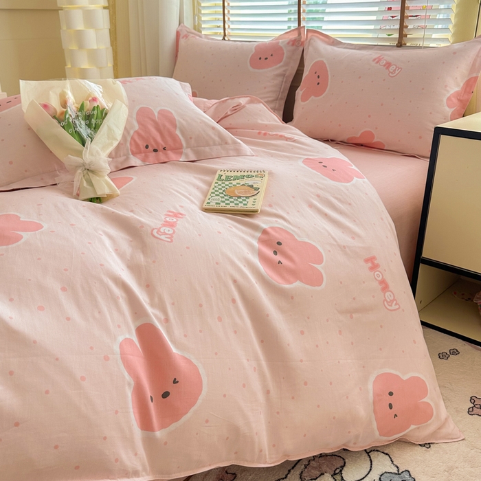 91家纺网 家纺一手货源 找家纺  （提供买家秀 爆款花型 不断货）2025新款单被套全棉印花单被套小清新简约系列单被套 米菲兔