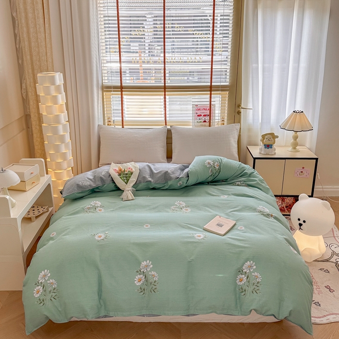 91家纺网 家纺一手货源 找家纺  （提供买家秀 爆款花型 不断货）2025新款单被套全棉印花单被套小清新简约系列单被套 清新雏菊