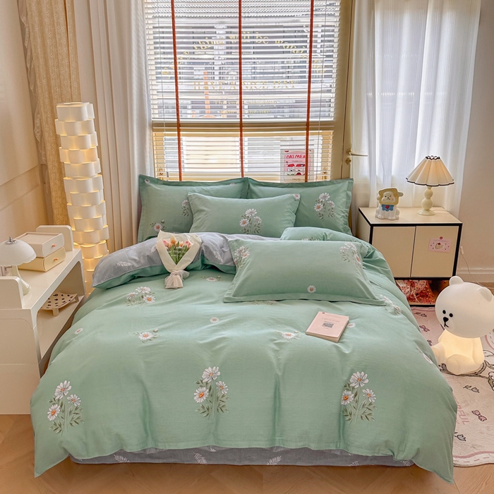 91家纺网 家纺一手货源 找家纺  （提供买家秀 爆款花型 不断货）2025新款单被套全棉印花单被套小清新简约系列单被套 清新雏菊