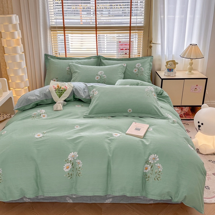 91家纺网 家纺一手货源 找家纺  （提供买家秀 爆款花型 不断货）2025新款单被套全棉印花单被套小清新简约系列单被套 清新雏菊