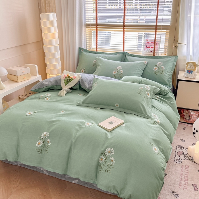 91家纺网 家纺一手货源 找家纺  （提供买家秀 爆款花型 不断货）2025新款单被套全棉印花单被套小清新简约系列单被套 清新雏菊