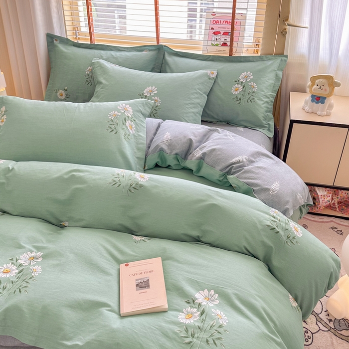 91家纺网 家纺一手货源 找家纺  （提供买家秀 爆款花型 不断货）2025新款单被套全棉印花单被套小清新简约系列单被套 清新雏菊