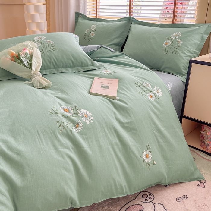 91家纺网 家纺一手货源 找家纺  （提供买家秀 爆款花型 不断货）2025新款单被套全棉印花单被套小清新简约系列单被套 清新雏菊