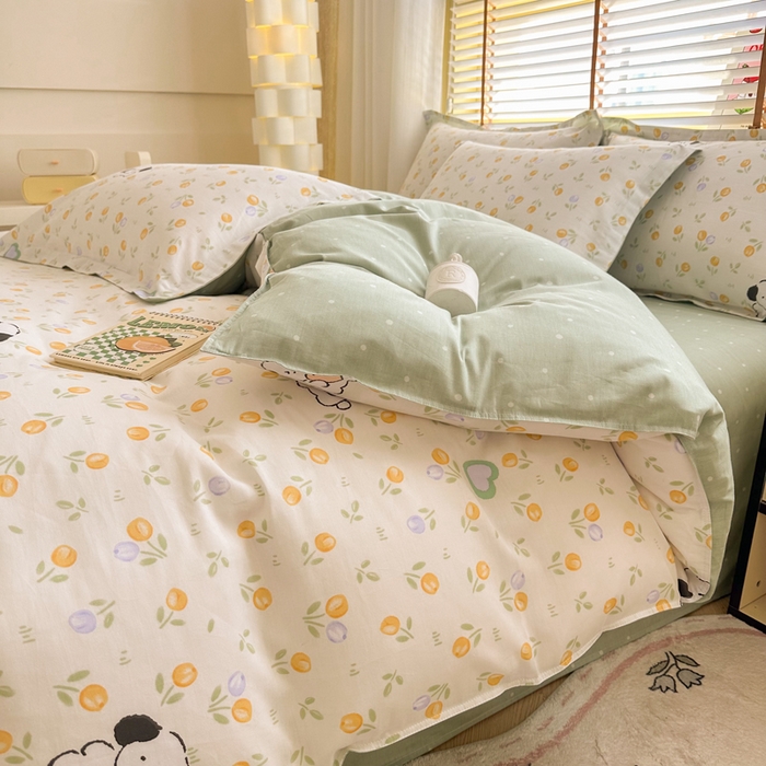 91家纺网 家纺一手货源 找家纺  （提供买家秀 爆款花型 不断货）2025新款单被套全棉印花单被套小清新简约系列单被套 汪小队