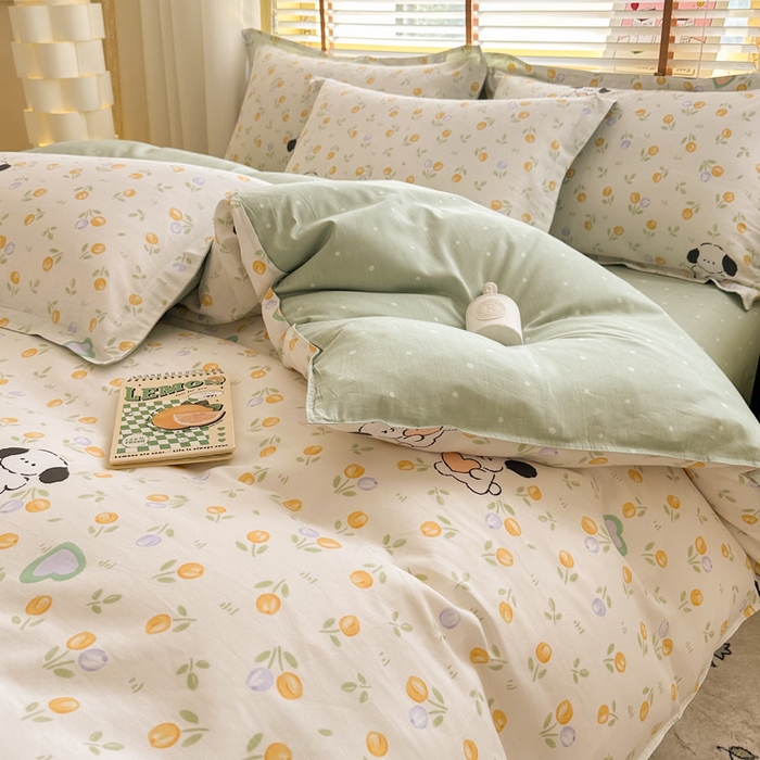 91家纺网 家纺一手货源 找家纺  （提供买家秀 爆款花型 不断货）2025新款单被套全棉印花单被套小清新简约系列单被套 汪小队