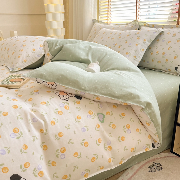 91家纺网 家纺一手货源 找家纺  （提供买家秀 爆款花型 不断货）2025新款单被套全棉印花单被套小清新简约系列单被套 汪小队