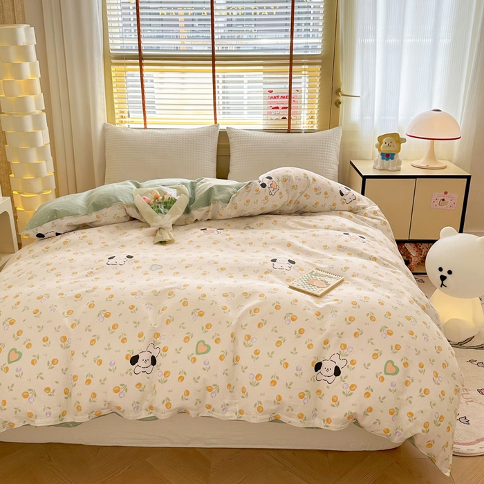 91家纺网 家纺一手货源 找家纺  （提供买家秀 爆款花型 不断货）2025新款单被套全棉印花单被套小清新简约系列单被套 汪小队