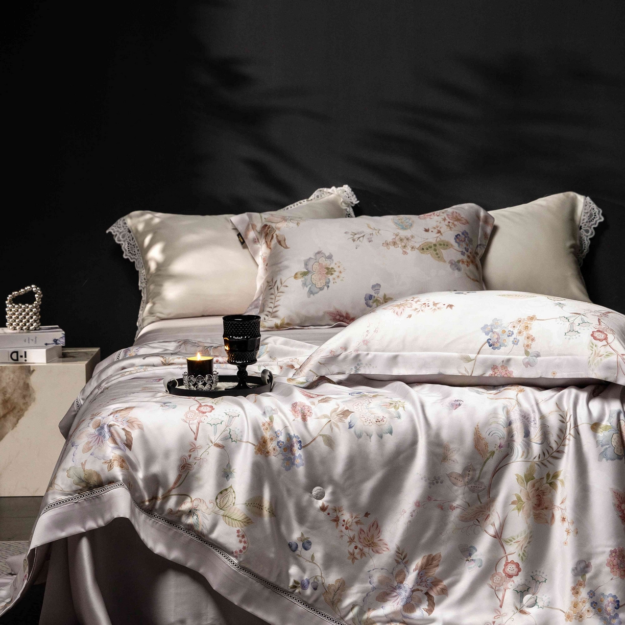 91家纺网 家纺一手货源 找家纺 丽笙被芯 2025新款A类兰精天丝印花naia镂空夏被夏凉被空调被 韵色