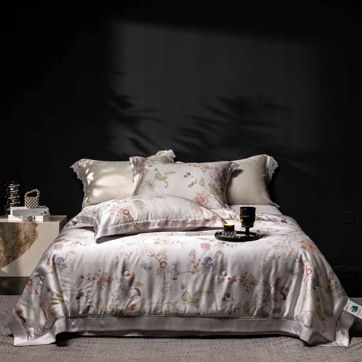 91家纺网 家纺一手货源 找家纺 丽笙被芯 2025新款A类兰精天丝印花naia镂空夏被夏凉被空调被 韵色