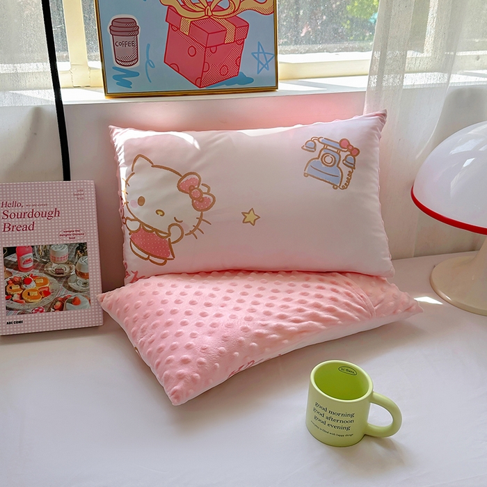 91家纺网 家纺一手货源 找家纺 希诺家居 2025春夏新款凉感丝豆豆枕三丽鸥凉感枕头可拆洗豆豆枕儿童枕幼儿园枕头直播引流赠品 豆豆枕-电话kt