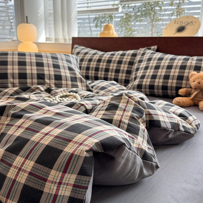 91家纺网 家纺一手货源 找家纺 （总）呗旺鹿 2025新款学生季全棉纯棉40支跑量款巴恩风四件套