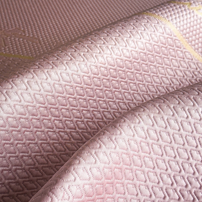 91家纺网 家纺一手货源 找家纺 欧邦 2025新款提花冰豆豆凉席三件套-幸运草 凉席款-幸运草-粉