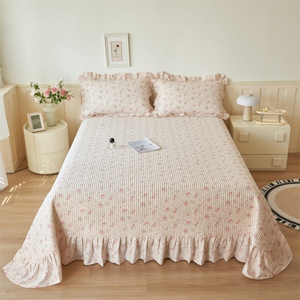 恒爱家纺 2024新款全棉甜美少女单床盖 夏醉浅梦