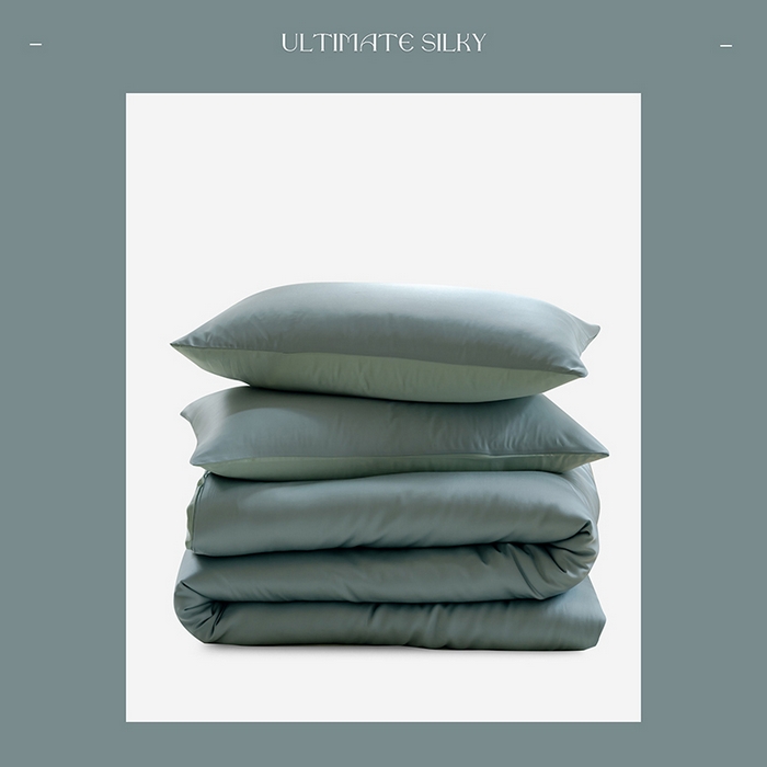 91家纺网 家纺一手货源 找家纺 咏绒家纺工厂店 2025新款60支奥地利兰精天丝单品系列--单被套 天空蓝-浅艾绿