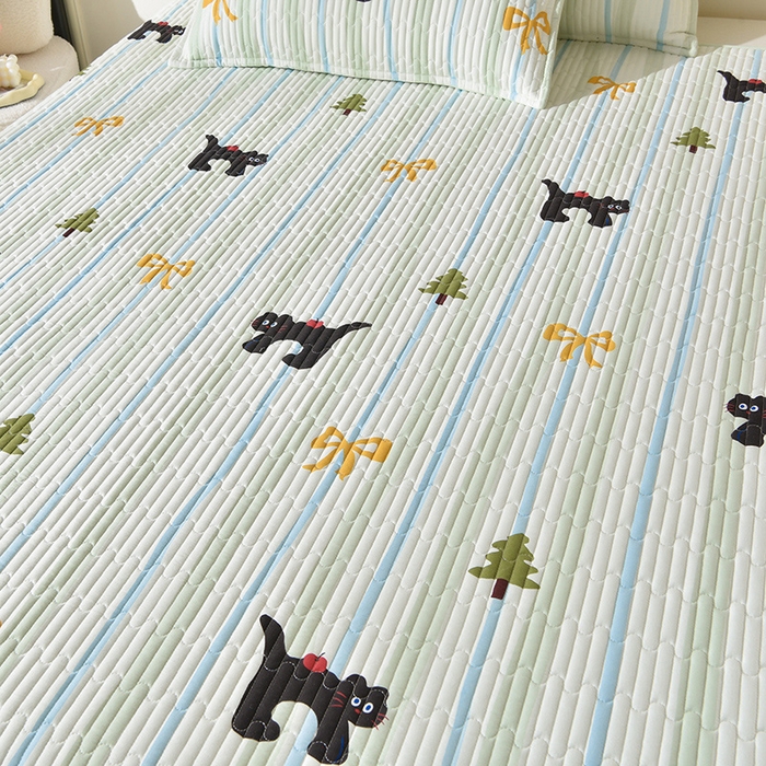 91家纺网 家纺一手货源 找家纺 床笠人家 2025新款亲肤双面磨毛夹棉床盖 艾尚