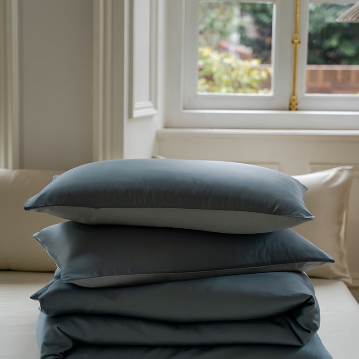 91家纺网 家纺一手货源 找家纺 咏绒家纺工厂店 2025新款60支奥地利兰精天丝单品系列--单被套 灰蓝色-冰川灰