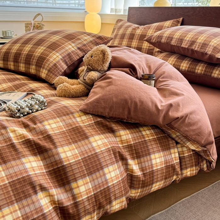 91家纺网 家纺一手货源 找家纺 呗旺鹿 2025新款学生季全棉纯棉40支跑量款巴恩风四件套 洛可可