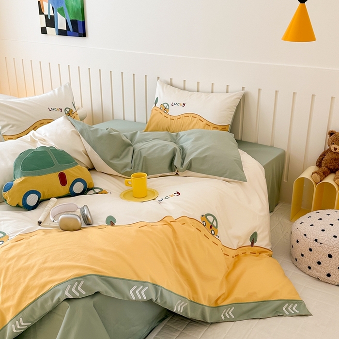 91家纺网 家纺一手货源 找家纺 （总）西西家居 2025新款100支澳棉纯棉四件套-汽车小队