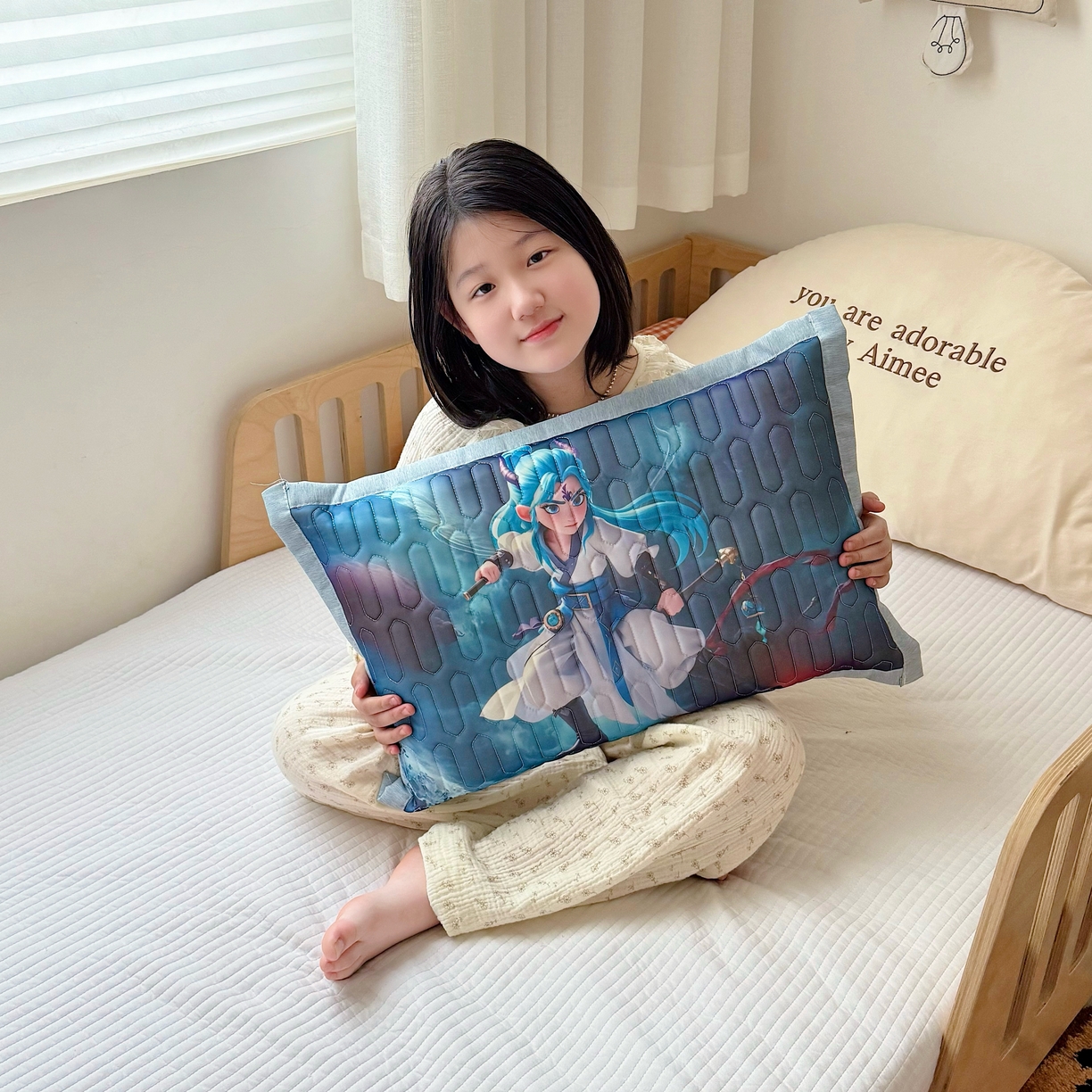 91家纺网 家纺一手货源 找家纺 纽乐家纺 2025新款卡通5D数码印花哪吒周边儿童冰丝乳胶凉枕枕套枕芯 哪吒-6