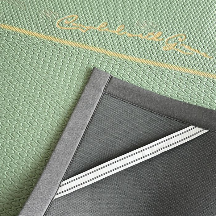 91家纺网 家纺一手货源 找家纺 欧邦 2025新款提花冰豆豆凉席三件套-幸运草 凉席款-幸运草-绿